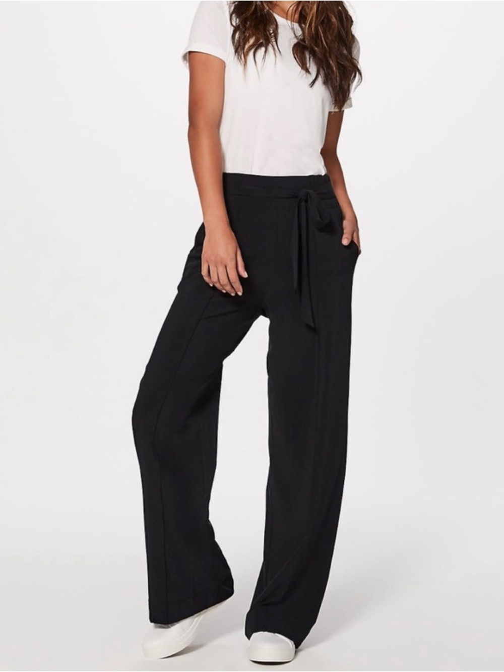 lululemon athletica Black Wide-Leg Tie-Waist Pants